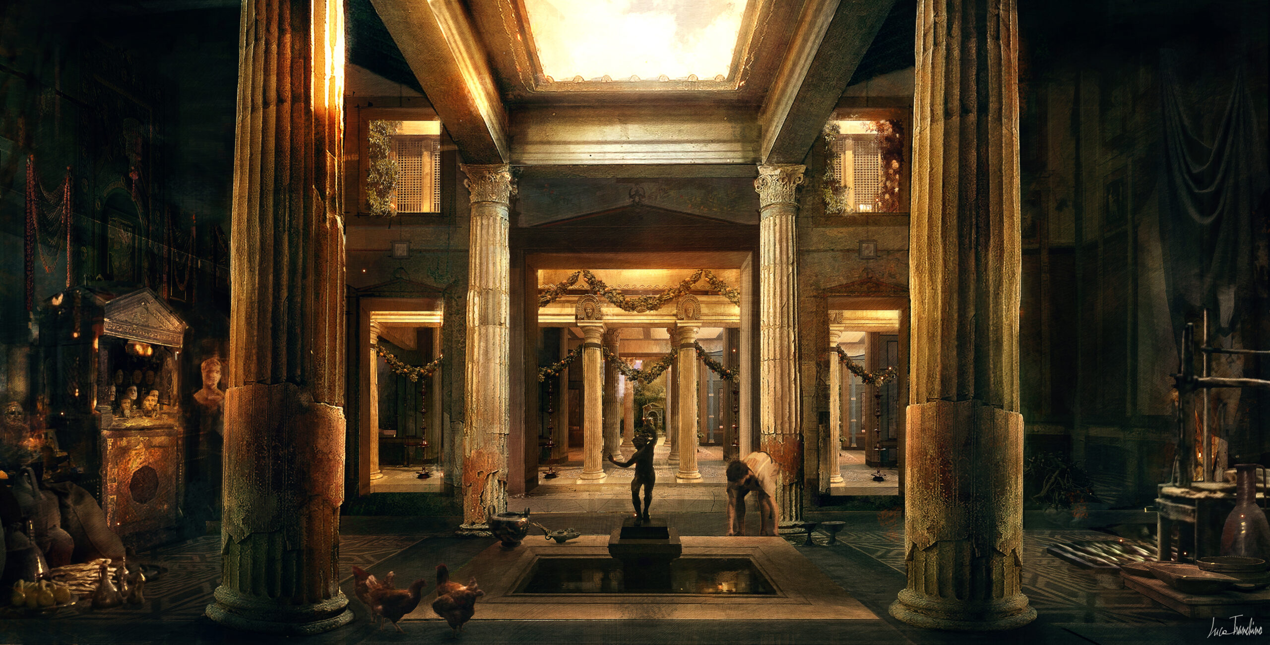 DOMINA - Production Design by Luca Tranchino - Int. House of Livius, Concept Art by Luca Tranchino - ©2021 - Sky Atlantic