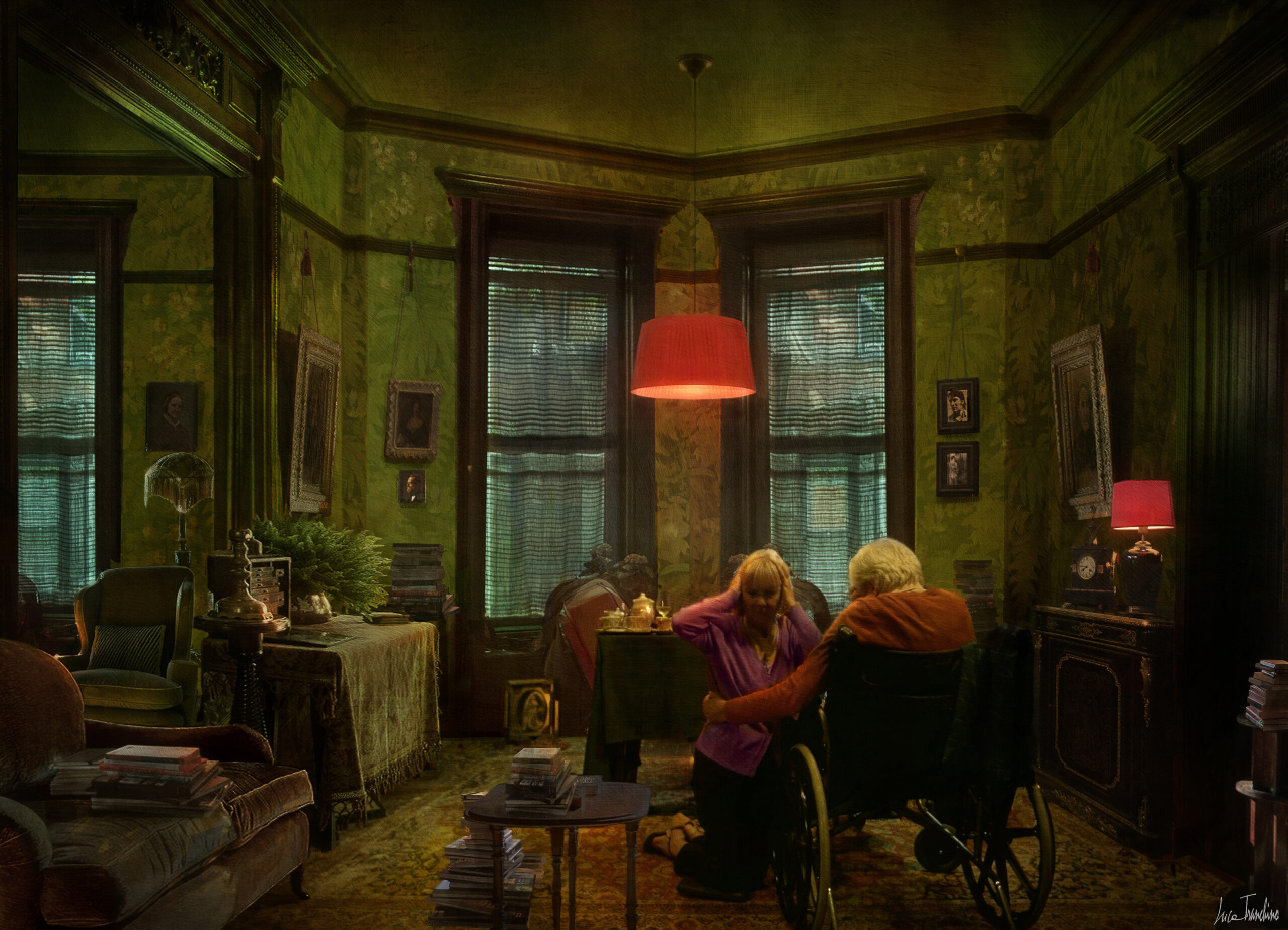 THE DOORMAN - Directed by Ryuhei Kitamura - Production Design by Luca Tranchino – Int. Hersh Apartment, Concept Art by Luca Tranchino - ©2020 - Lionsgate
