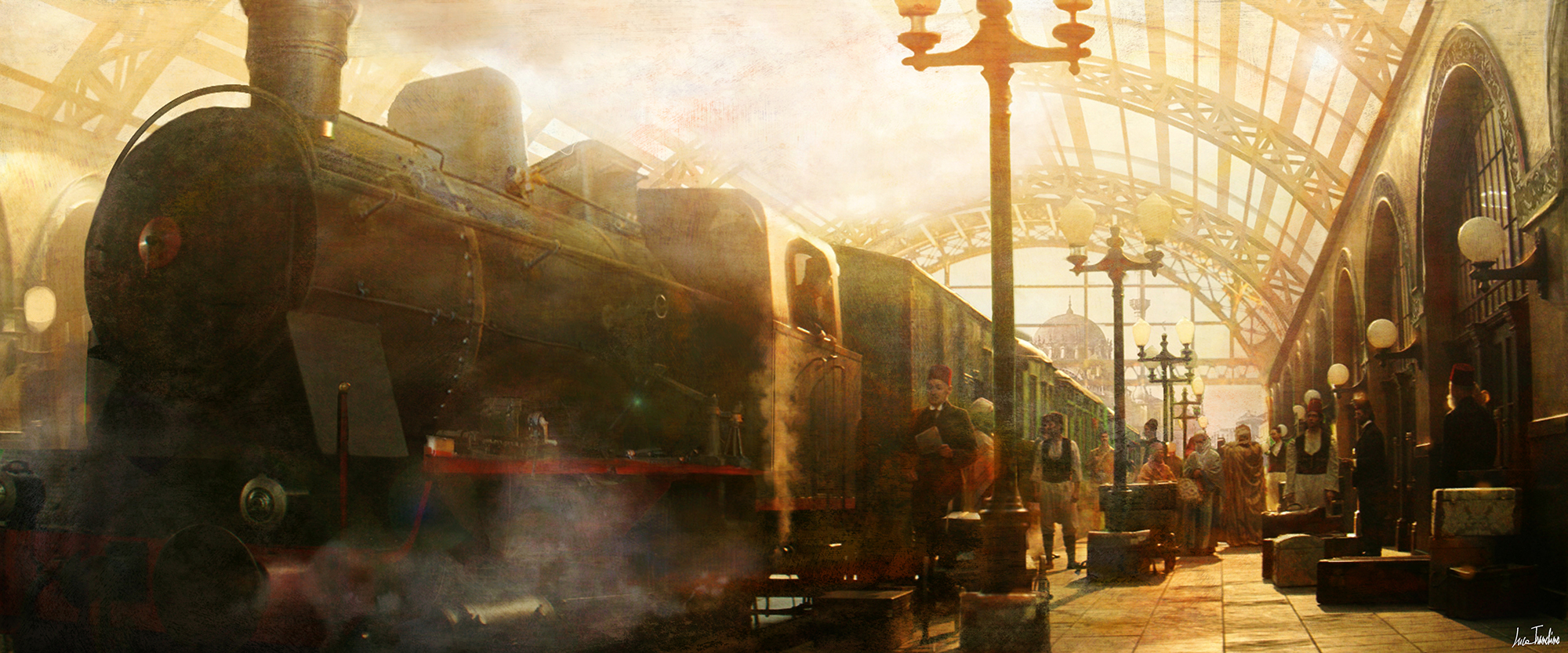 THE OTTOMAN LIEUTENANT - Directed by Joseph Ruben - Production Design by Luca Tranchino - Ext. Constantinople Train Station, Concept Art - ©2016 - Y Stone