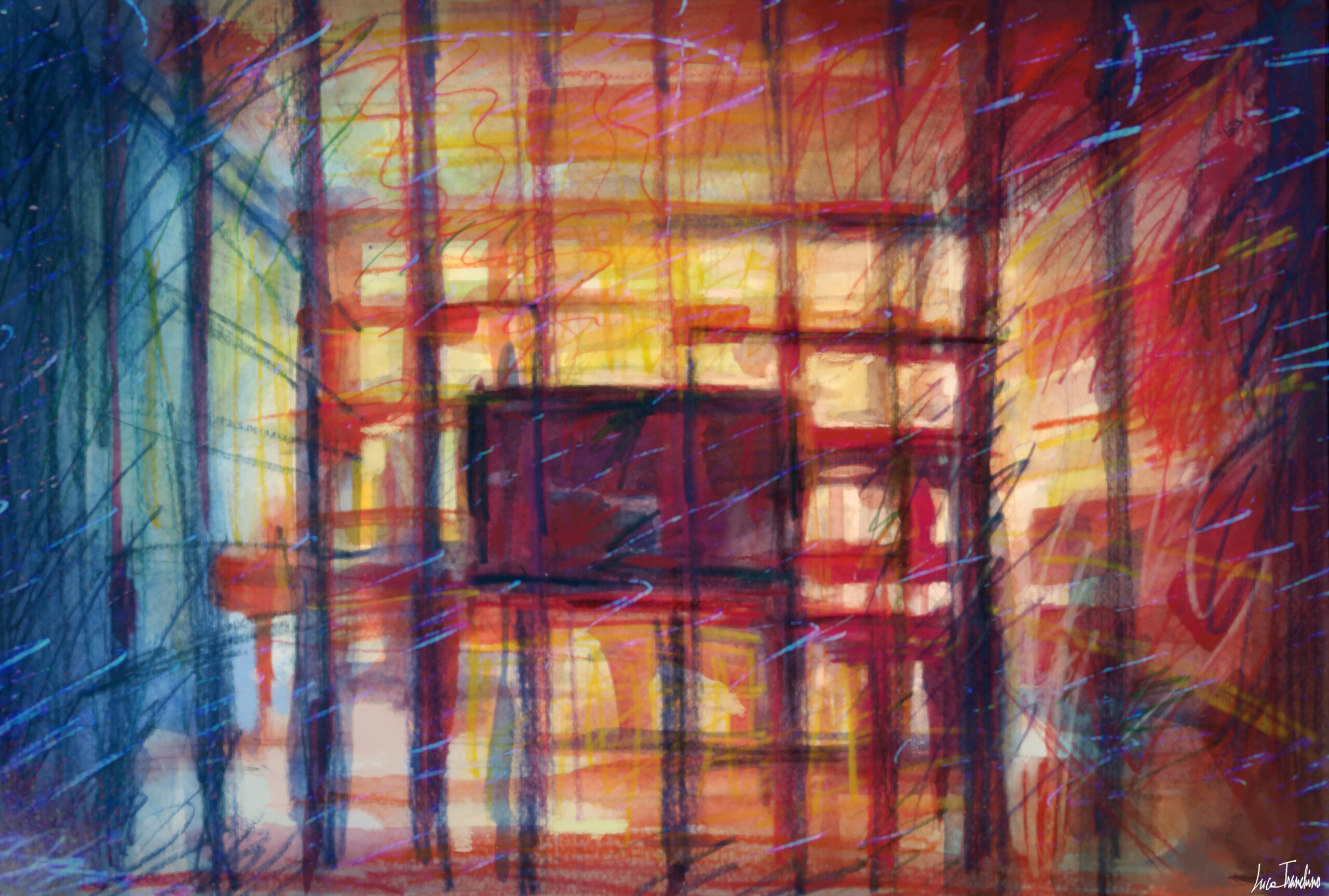 “City Cages” - Artwork by Luca Tranchino - ©2002 - Mixed Media