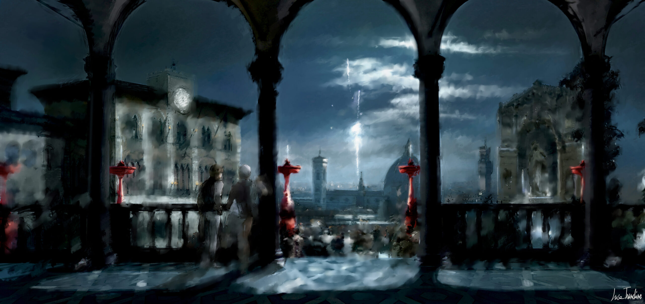 “Ext. Florence 1400” Concept Art by Luca Tranchino - ©2009 - Mixed Media