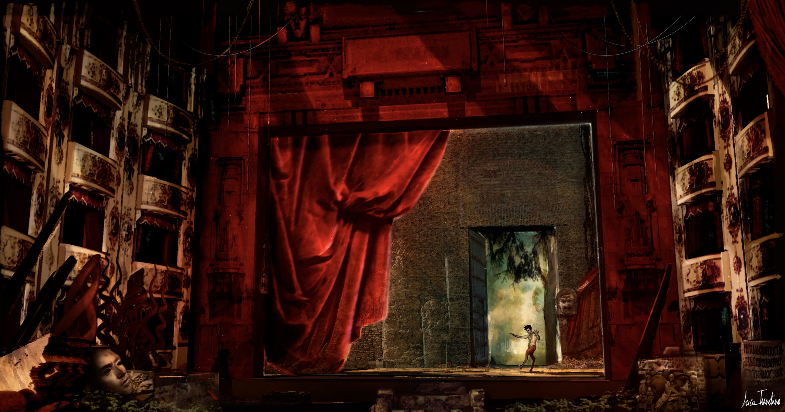 “Int. Theatre”, Concept Art by Luca Tranchino - ©2009 - Mixed Media